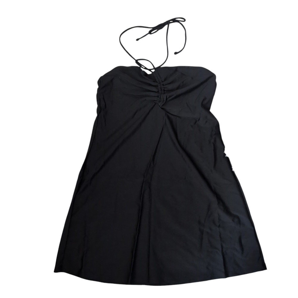 NWT Andie Waikiki Dress Black Solid Sleeveless Halter Size S
